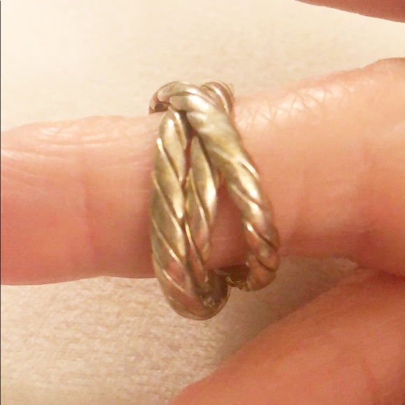 Sterling 3-band rolling interlocking ring - Picture 2 of 5